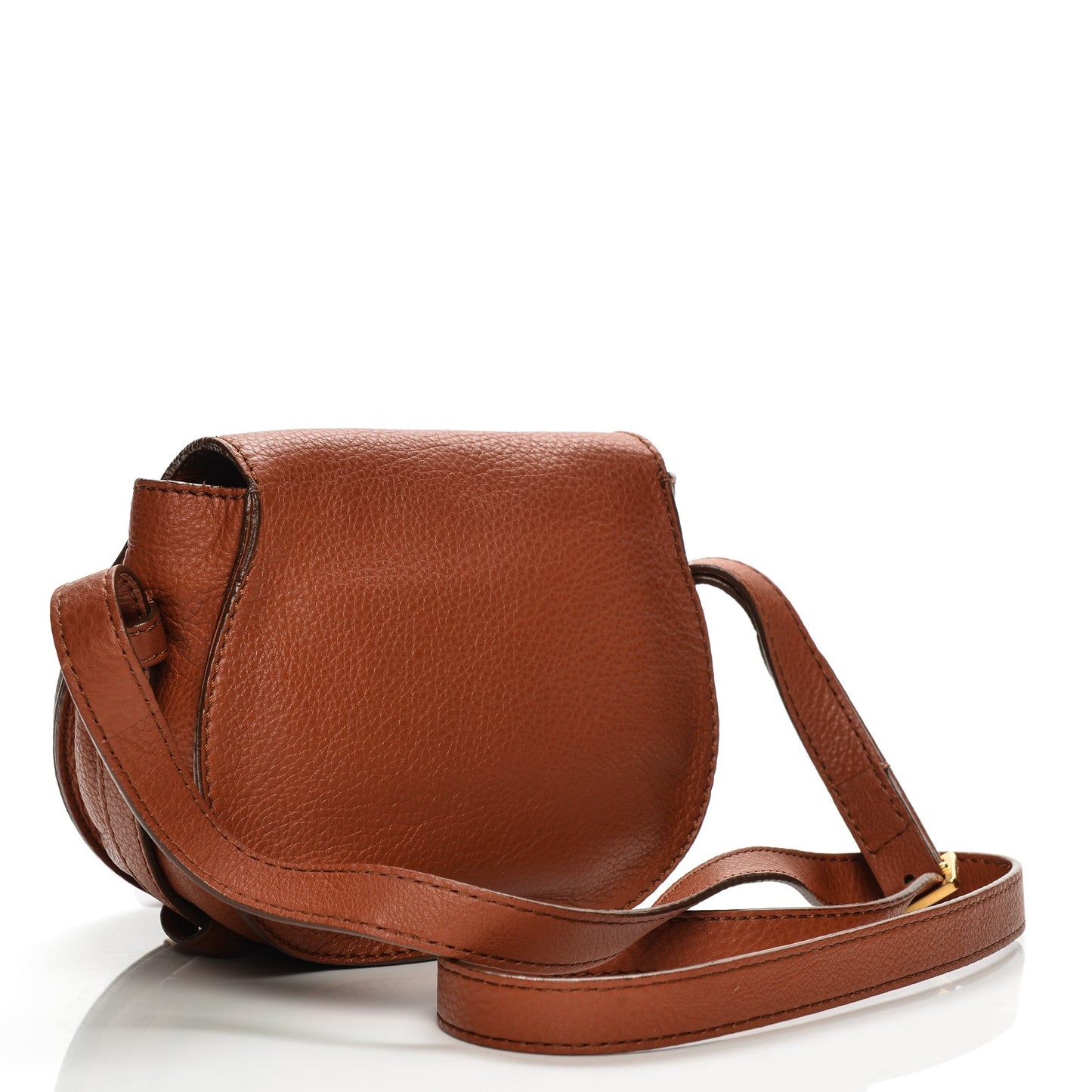 Calfskin Mini Marcie Round Crossbody Bag Whiskey