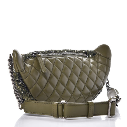 Chanel Sequin Coco Cuba Waist Bag Fanny Pack Khaki 4 of 10