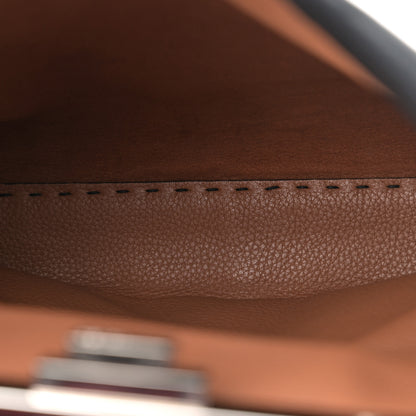 Fendi Cuoio Romano Selleria Bi-Color Medium Peekaboo Iconic Satchel Black Mou 6 of 13