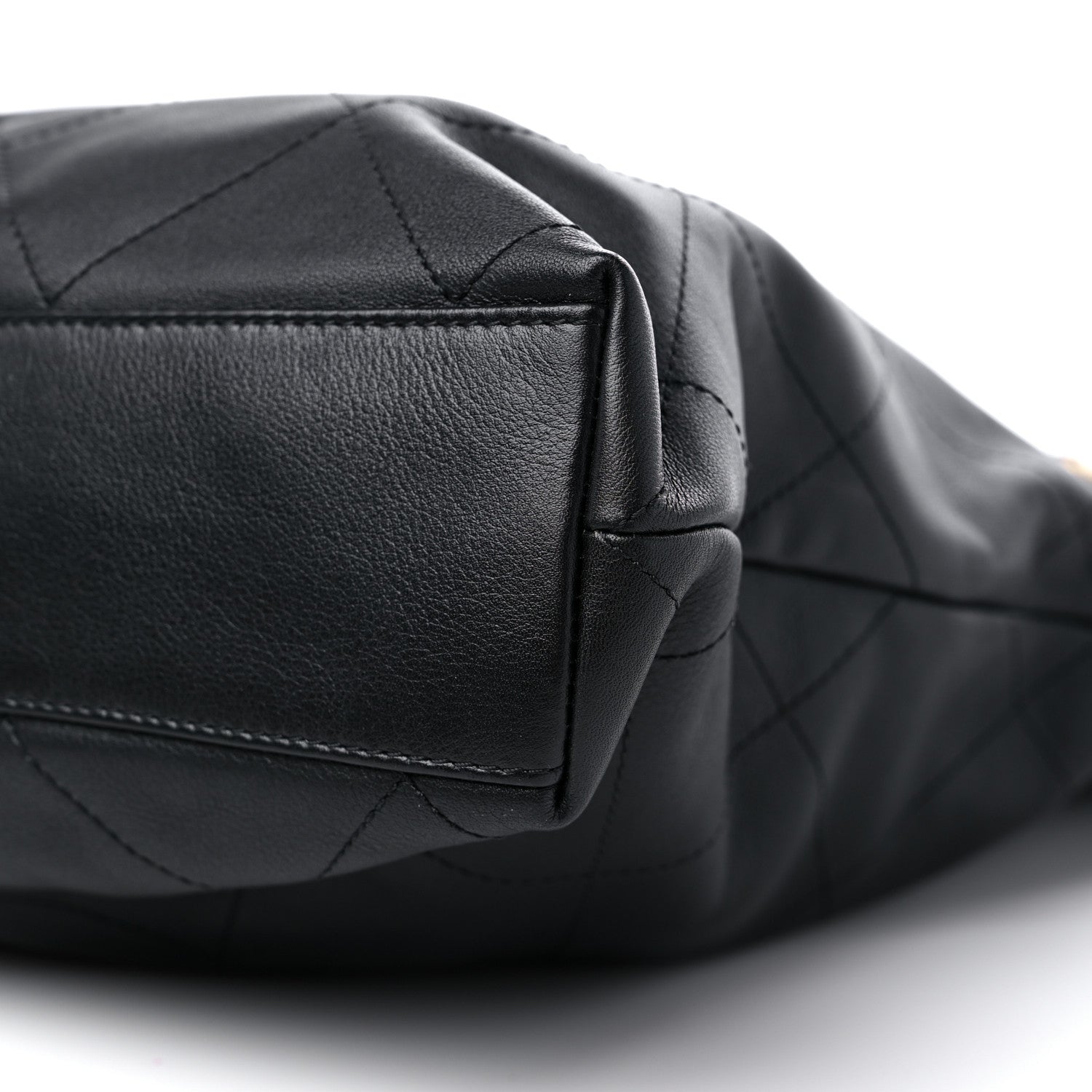 Chanel Calfskin Quilted Drawstring Tote Black 9 of 10