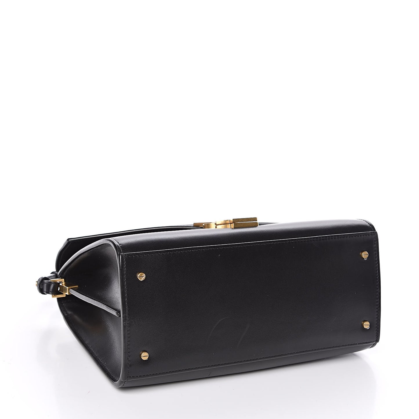 Smooth Calfskin Medium Classic Monogram Cassandra Top Handle Black Rouge Legion