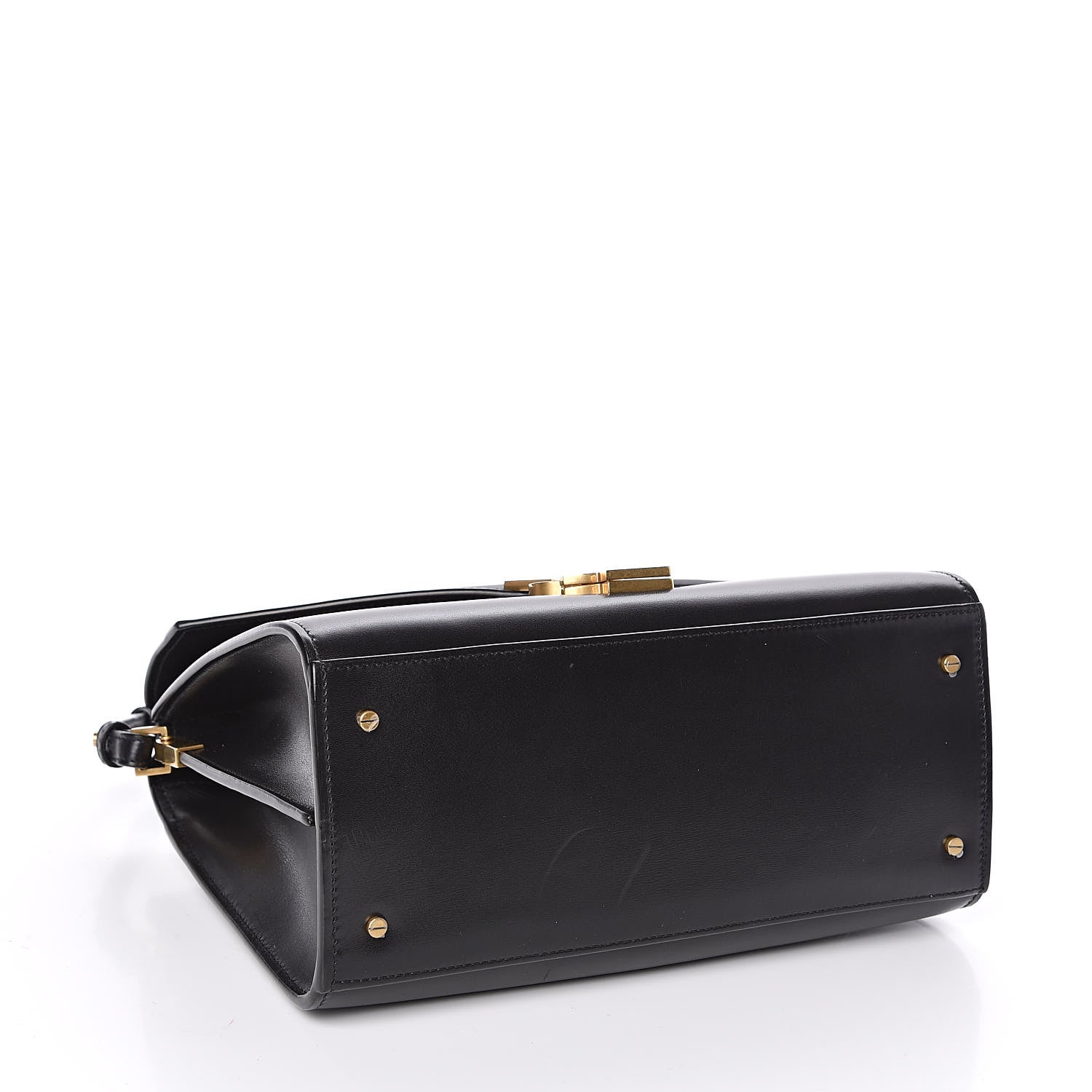 Saint Laurent Smooth Calfskin Medium Classic Monogram Cassandra Top Handle Black Rouge Legion 4 of 9