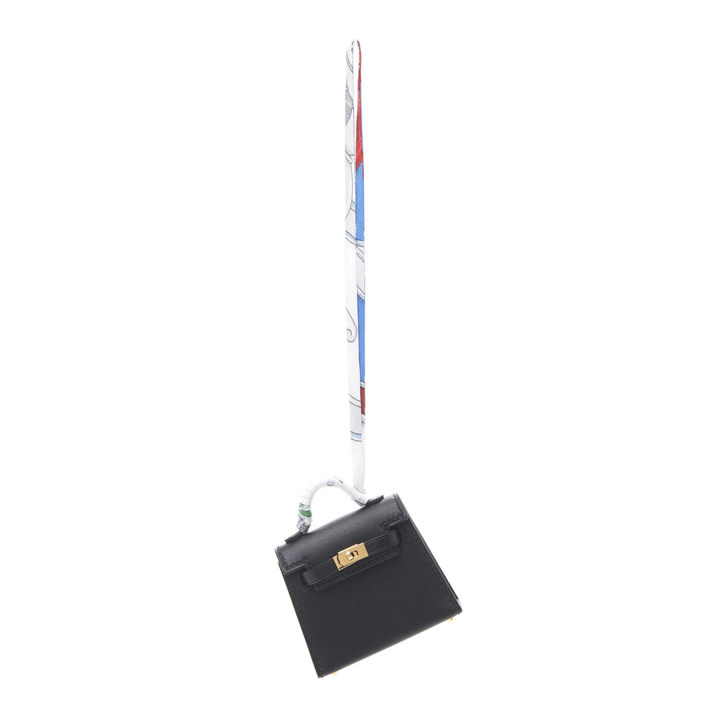 Tadelakt Mini Kelly Twilly Bag Charm Black