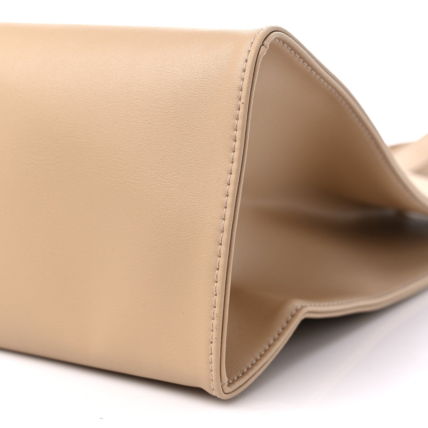 Vegan Leather Medium Shopping Bag Cream