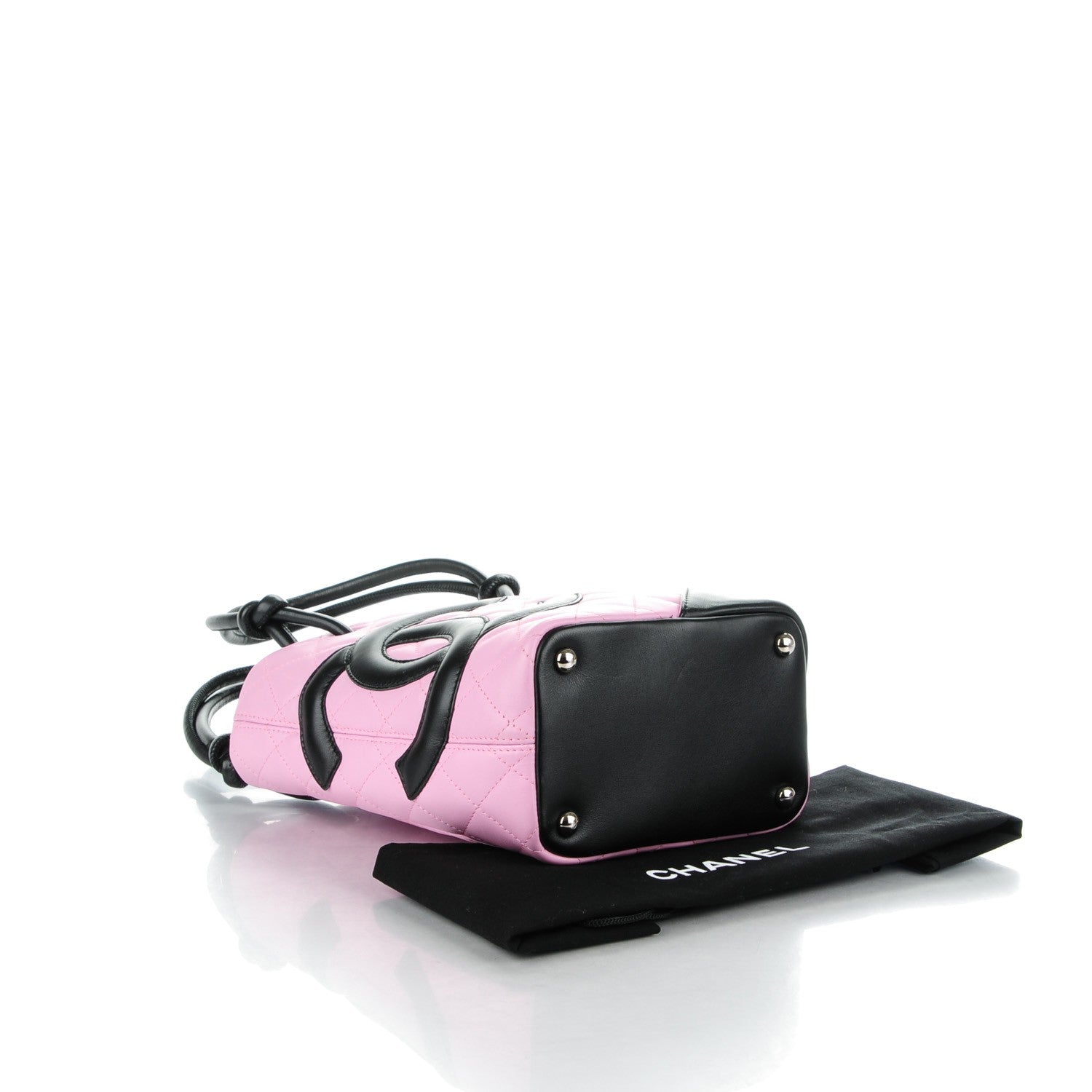 Chanel Calfskin Quilted Small Cambon Tote Pink Black 4 of 7