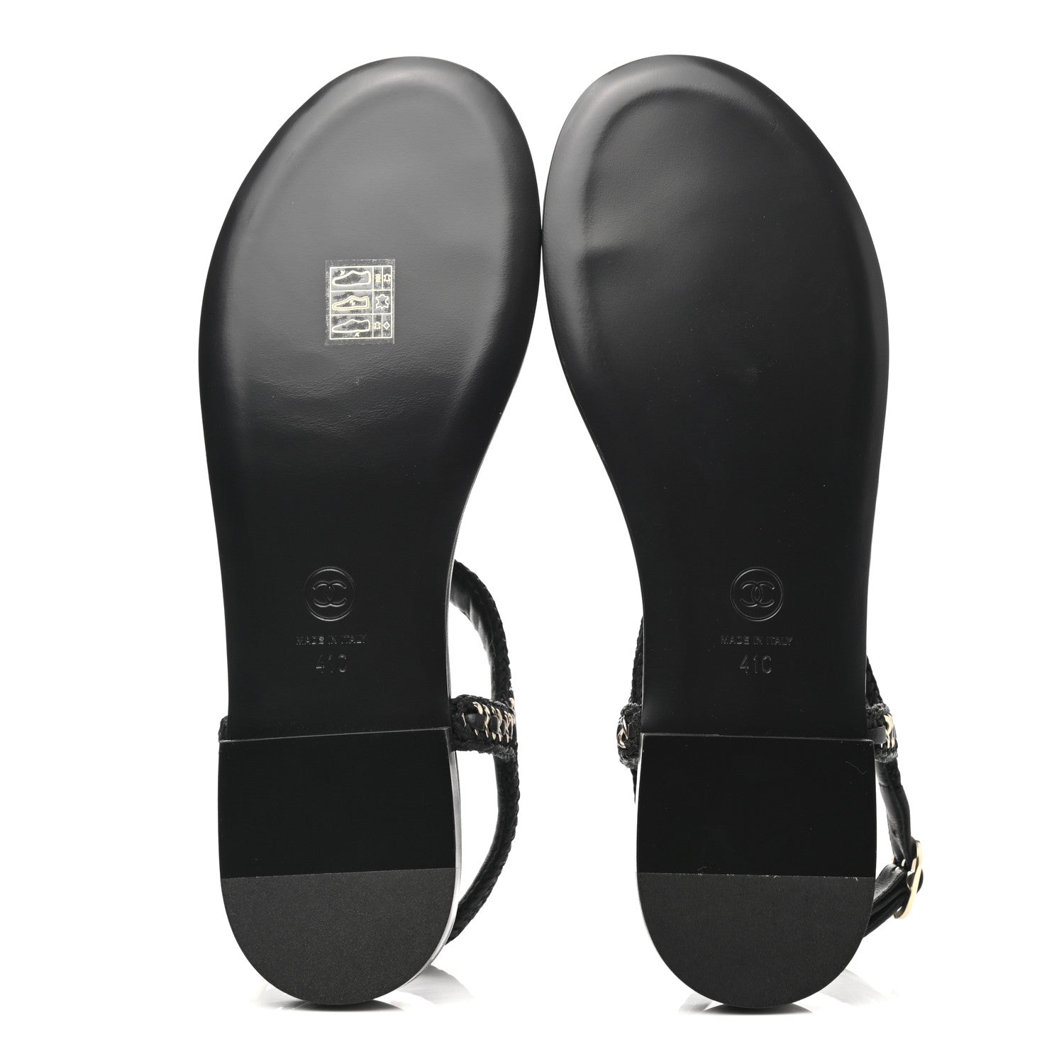 Chanel Lambskin Embroidered CC Thong Sandals 41 Black 5 of 9