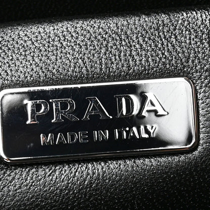 Prada City Calfskin Palm Tree Print Light Frame Bag Black Mare 6 of 9