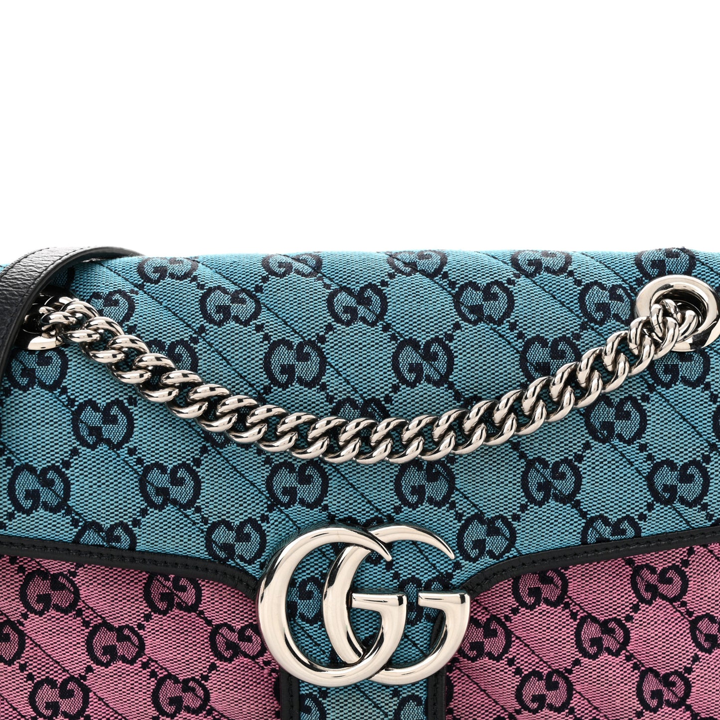 Monogram Multicolor Matelasse Diagonal Small GG Marmont Shoulder Bag Light Blue Pink Blue Green Red