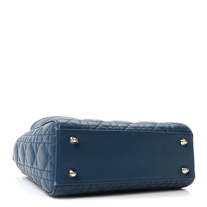 Christian Dior Lambskin Cannage Small My ABCDior Lady Dior Deep Ocean 4 of 10