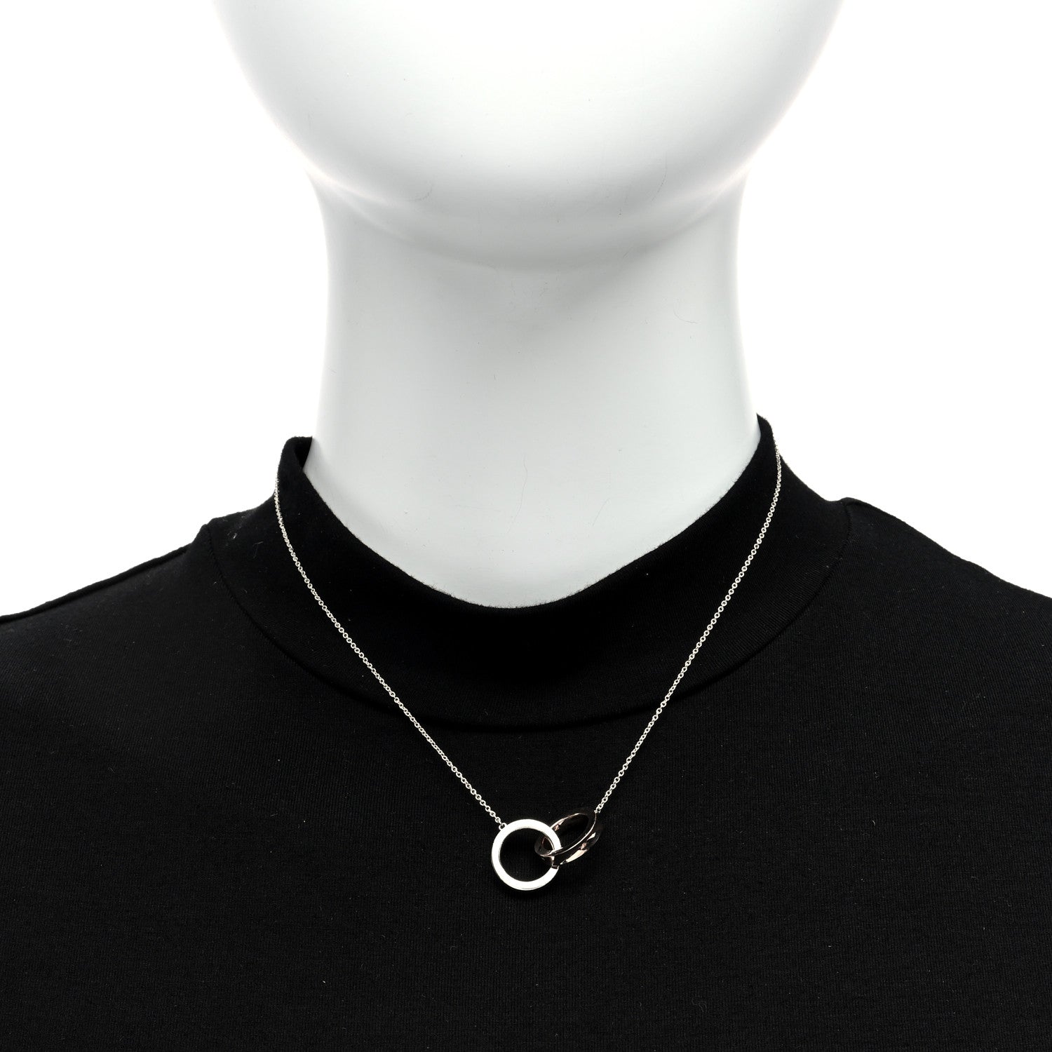 Tiffany Sterling Silver Rubedo 1837 Interlocking Circles Pendant Necklace 2 of 5