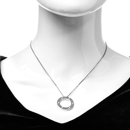 Cartier 18K White Gold 6 Diamonds LOVE Pendant Necklace 2 of 7