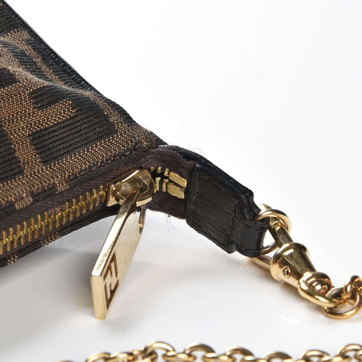 Fendi Zucca Vitello Elite Pochette Tobacco 10 of 10