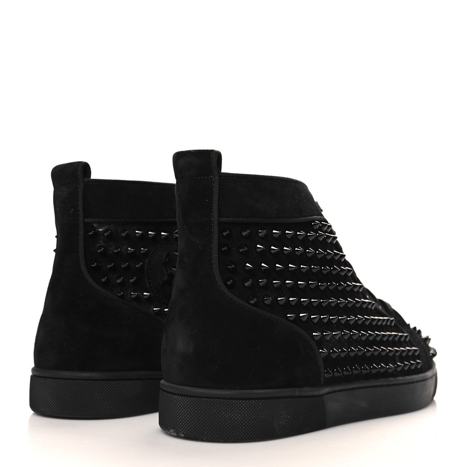 Christian Louboutin Veau Velours Mens Louis Orlato Flat Spikes Sneakers 45.5 Black 5 of 9