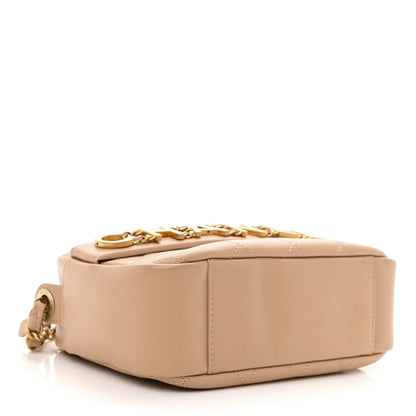 Chanel Calfskin Quilted Enchained Camera Case Bag Beige 4 of 8