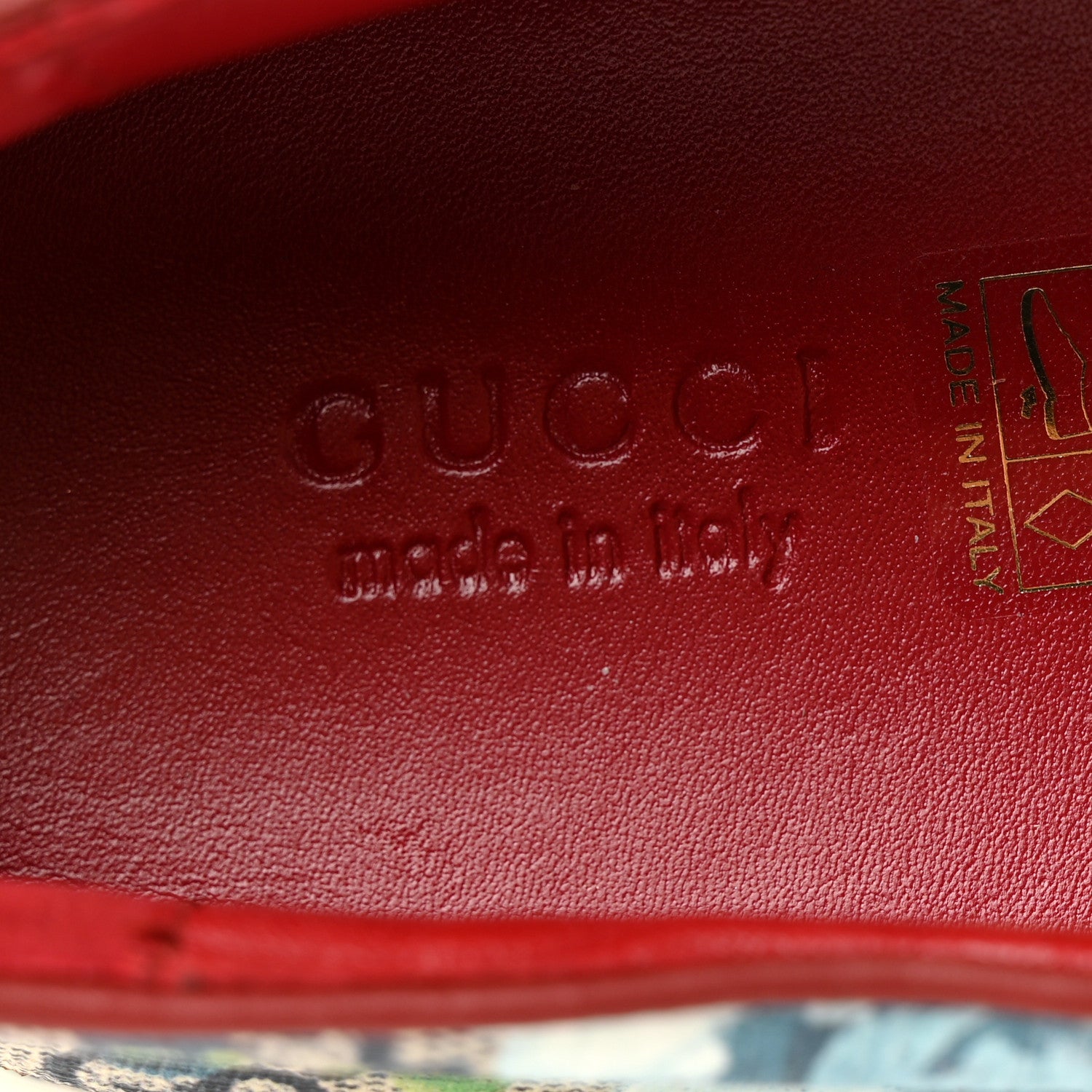 Gucci GG Supreme Monogram Blooms Womens Slip On Sneakers 37 Beige Blue Navy Red 7 of 11