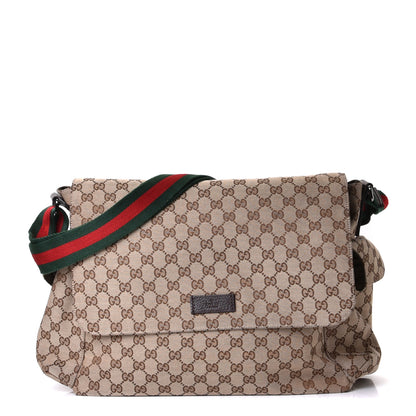 Gucci Monogram Web Messenger Diaper Bag Brown 1 of 5