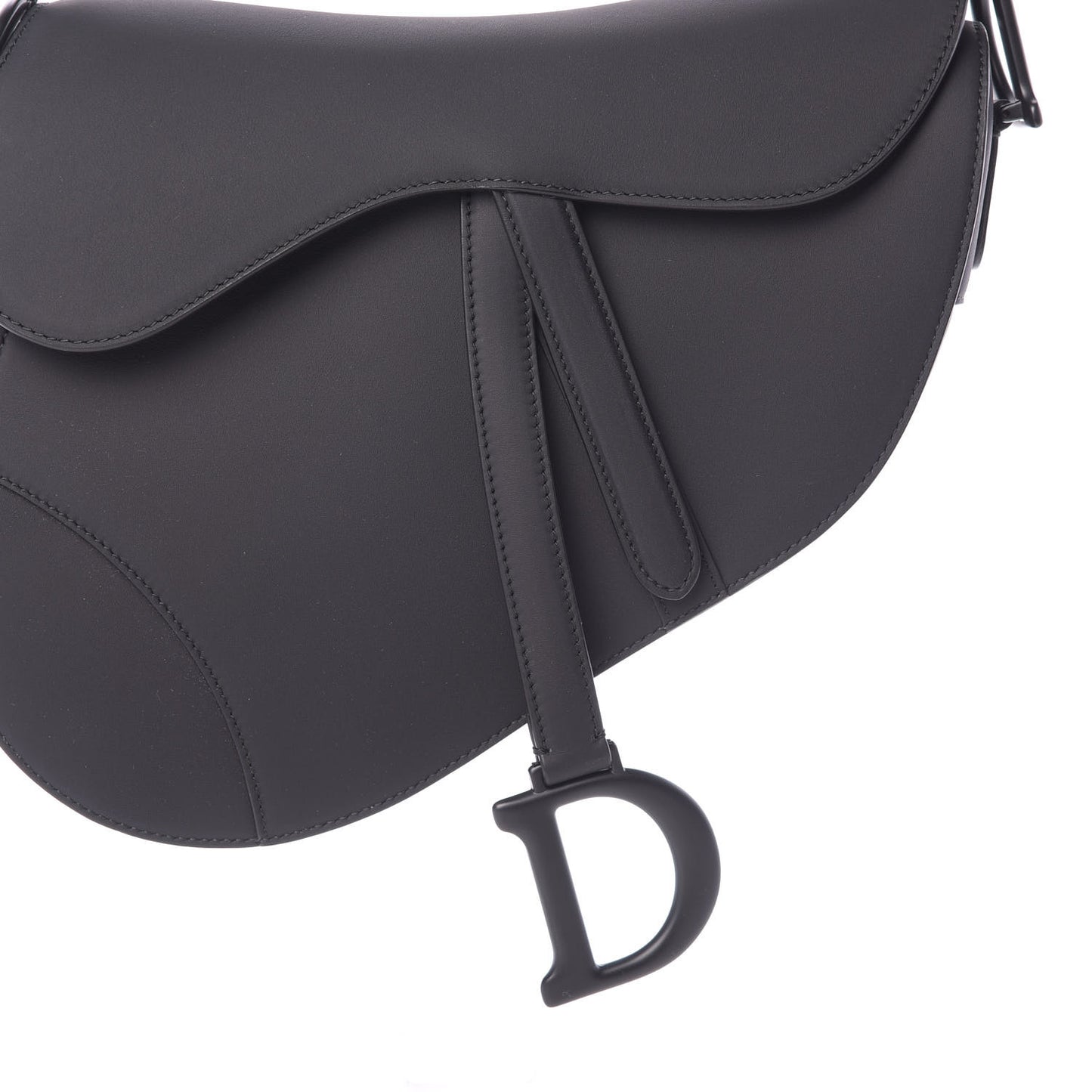Ultra Matte Calfskin Saddle Bag Black