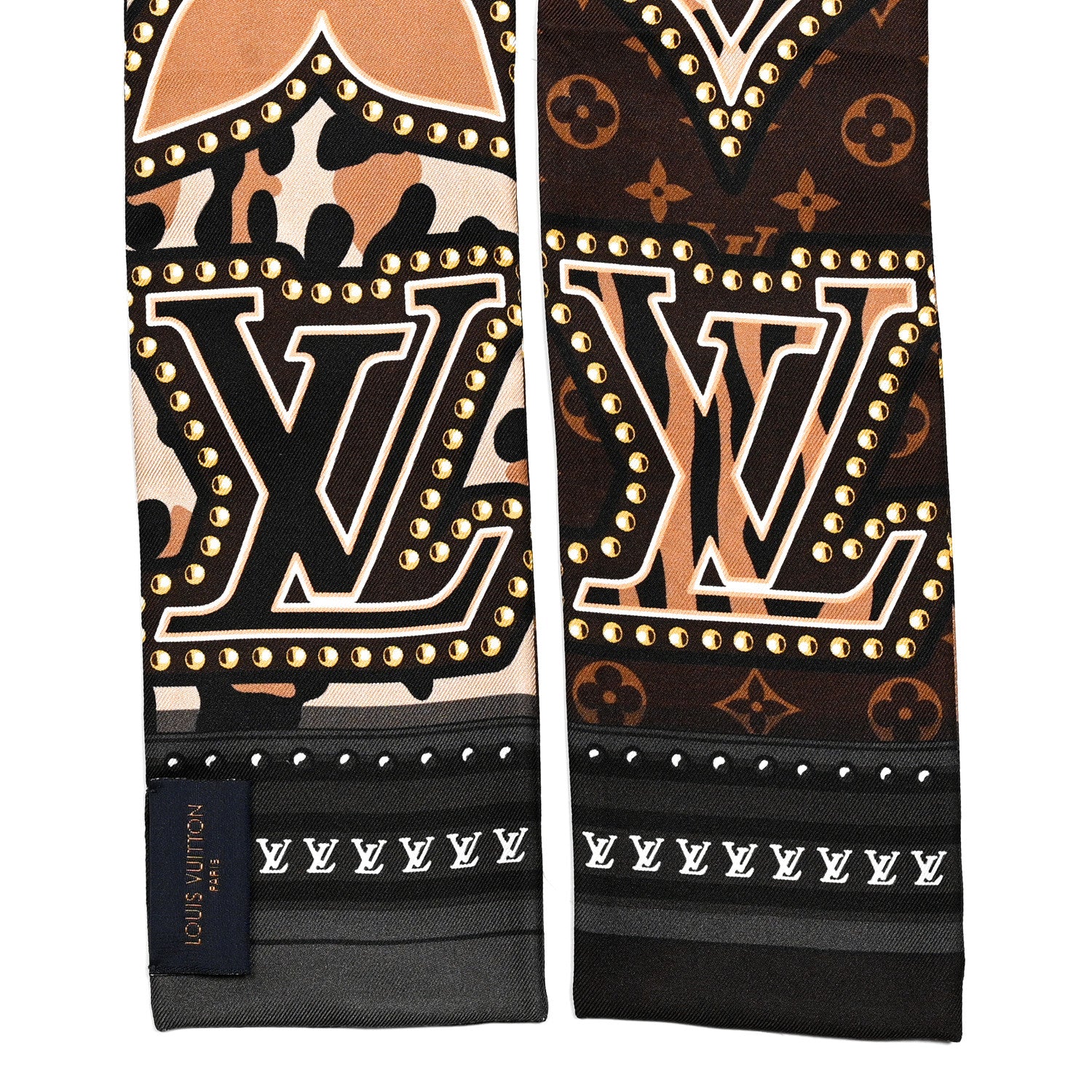 Louis Vuitton Silk Monogram LV World Bandeau Brown 2 of 5