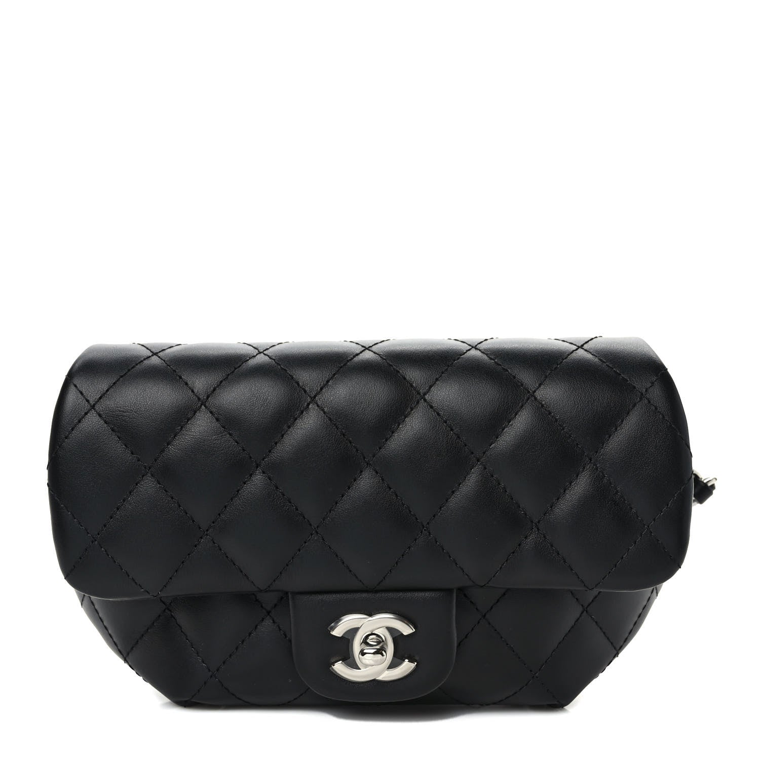 Chanel Calfskin Quilted CC Uniform Flap Belt Bag Black 1 of 9