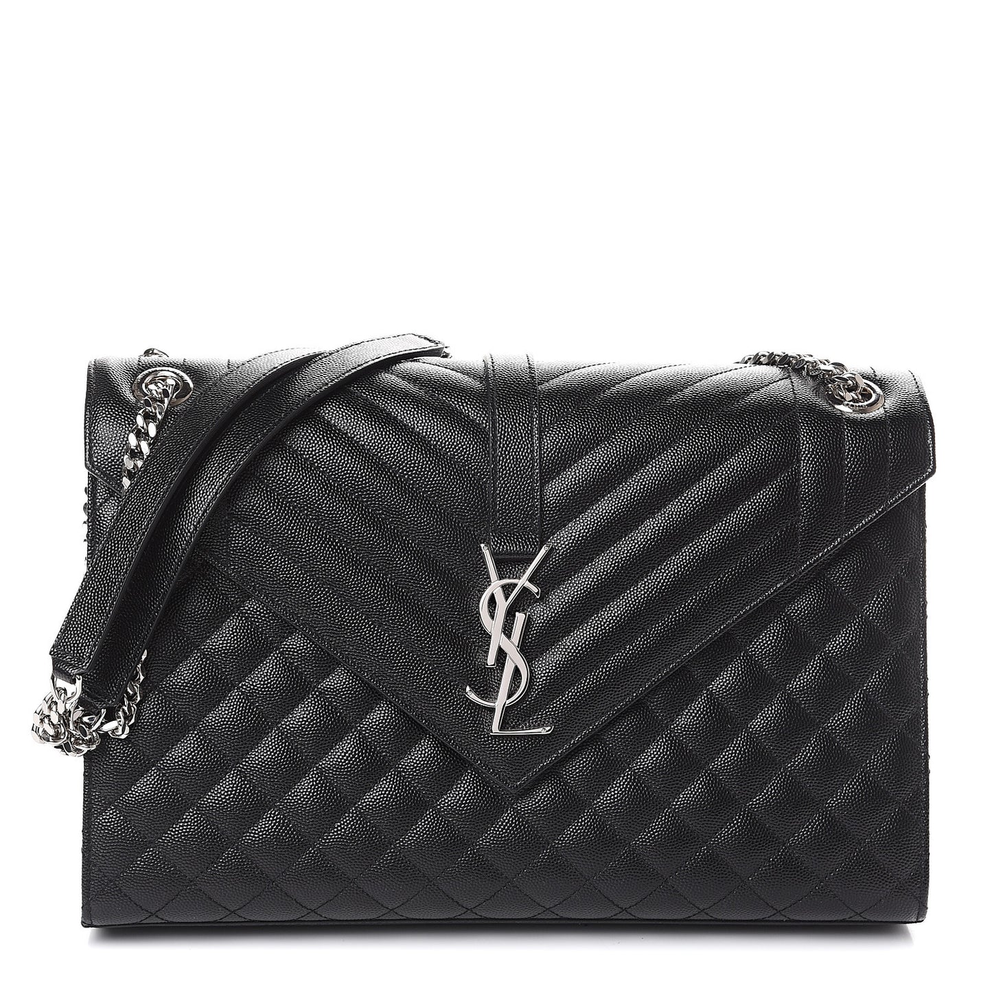 Grain De Poudre Large Tri-Quilt Monogram Satchel Black