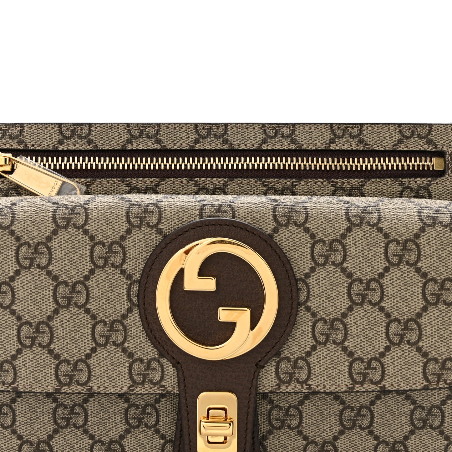GG Supreme Monogram Textured Dollar Calfskin Blondie Belt Bag Beige Ebony New Acero