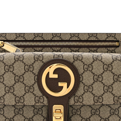 Gucci GG Supreme Monogram Textured Dollar Calfskin Blondie Belt Bag Beige Ebony New Acero 8 of 12
