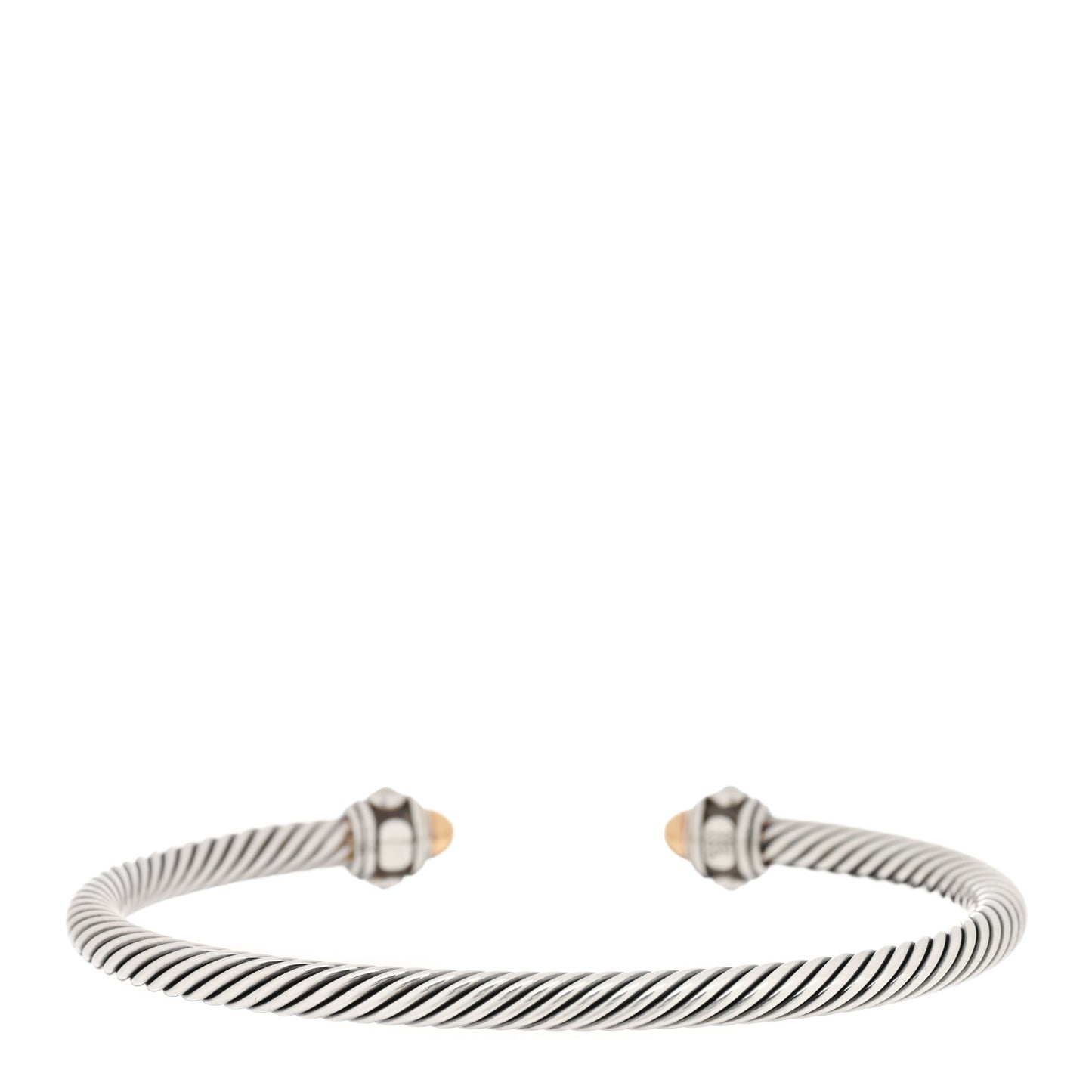Sterling Silver 18K Yellow Gold 4mm Cable Renaissance Bracelet