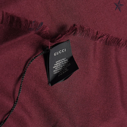 Gucci Wool Silk Bee Star Sternanis Scarf Shawl Amaranth Blue 3 of 5