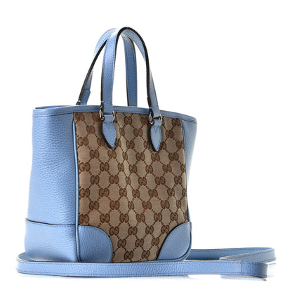 Gucci Monogram Dollar Calfskin Small Bree Tote Beige Ebony Mineral Blue 2 of 6