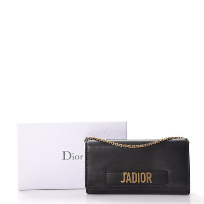 Christian Dior Calfskin J'adior Croisiere Chain Wallet Black 10 of 10