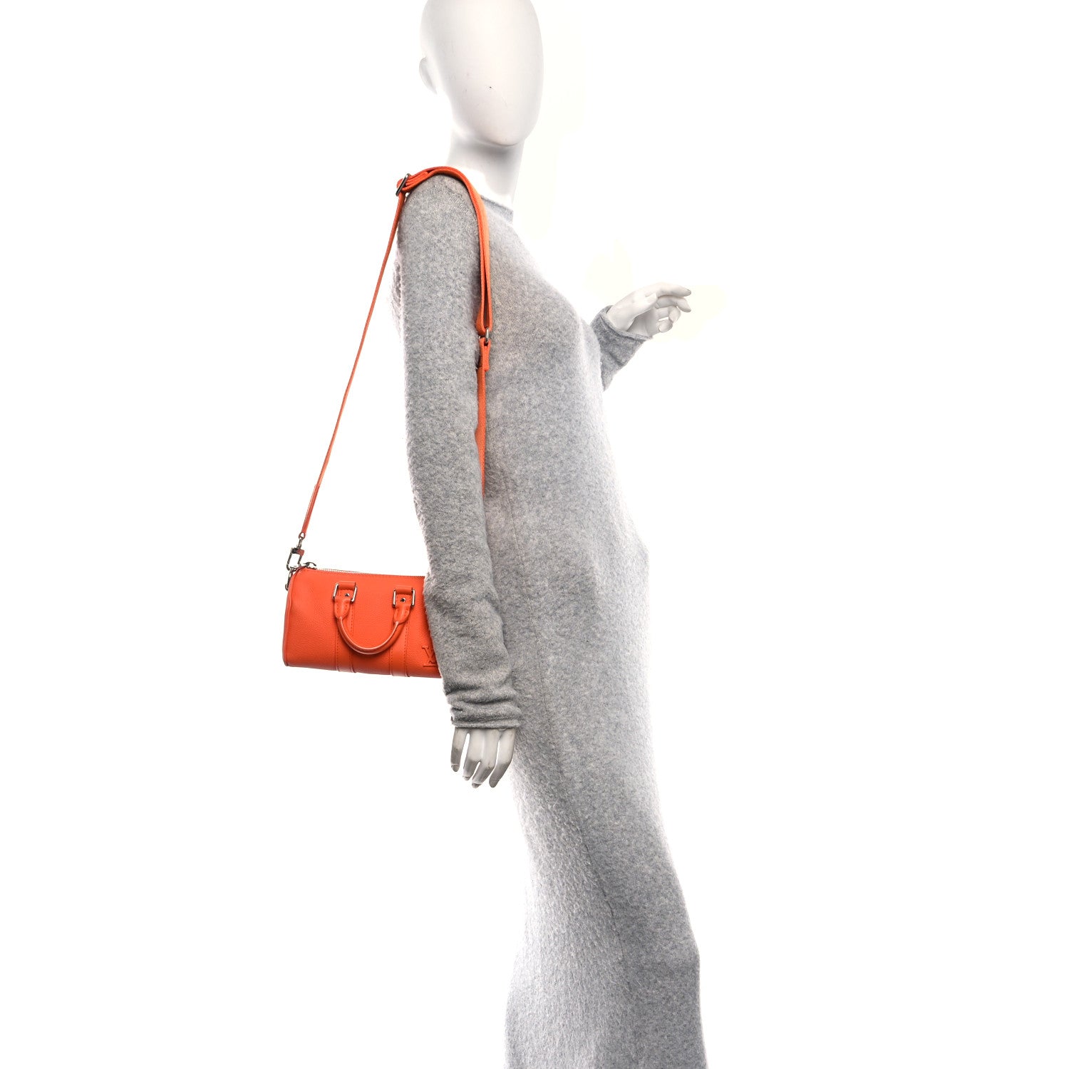 Louis Vuitton Grained Calfskin Aerogram Keepall XS Orange 2 of 13