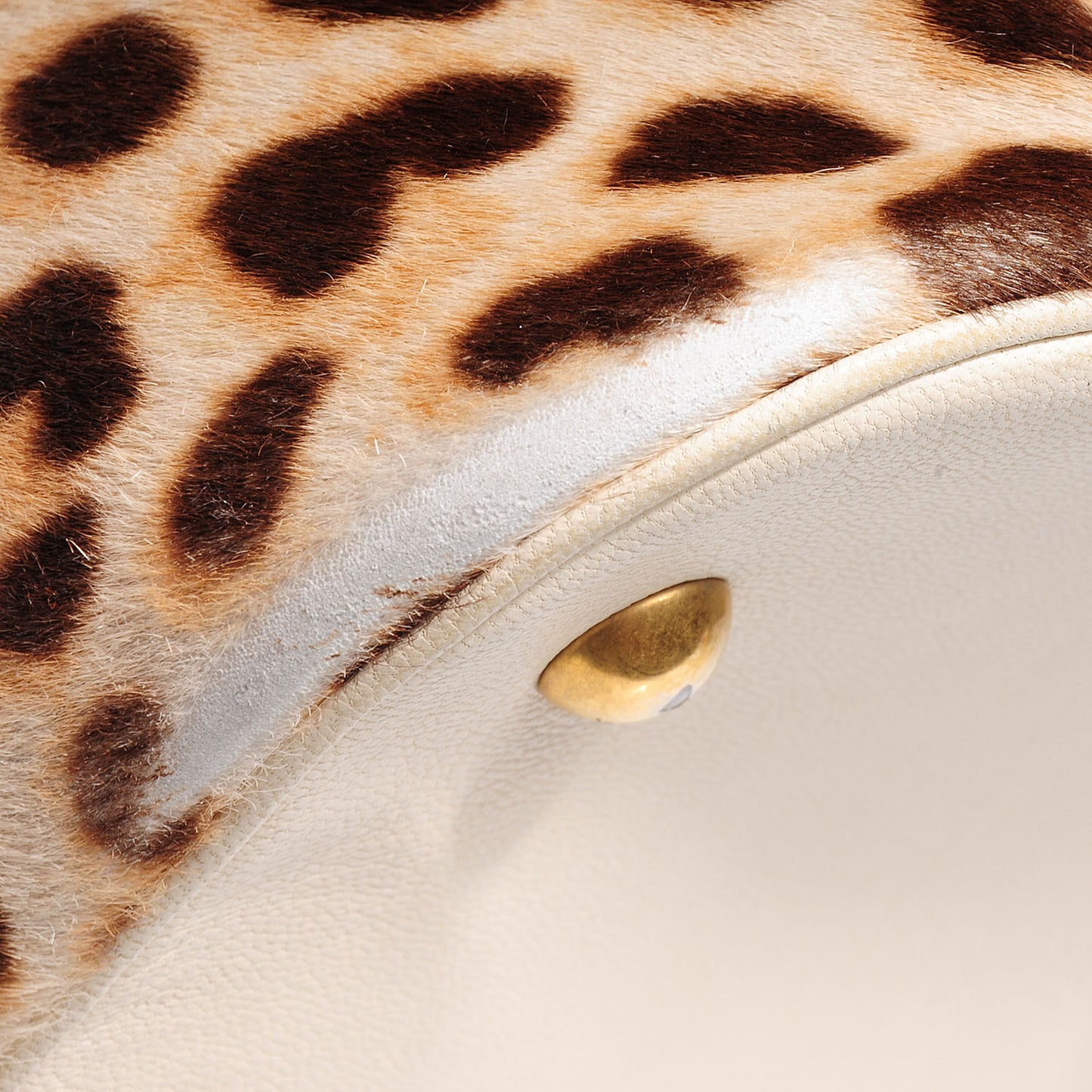 Calf Hair Leopard Print Large Fauve
