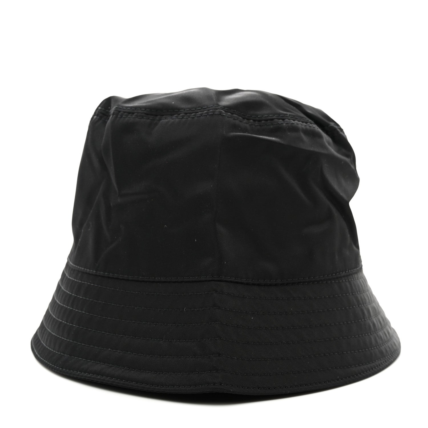 Prada Re-Nylon Metal Triangle Logo Mens Bucket Hat XXL Black 6 of 8
