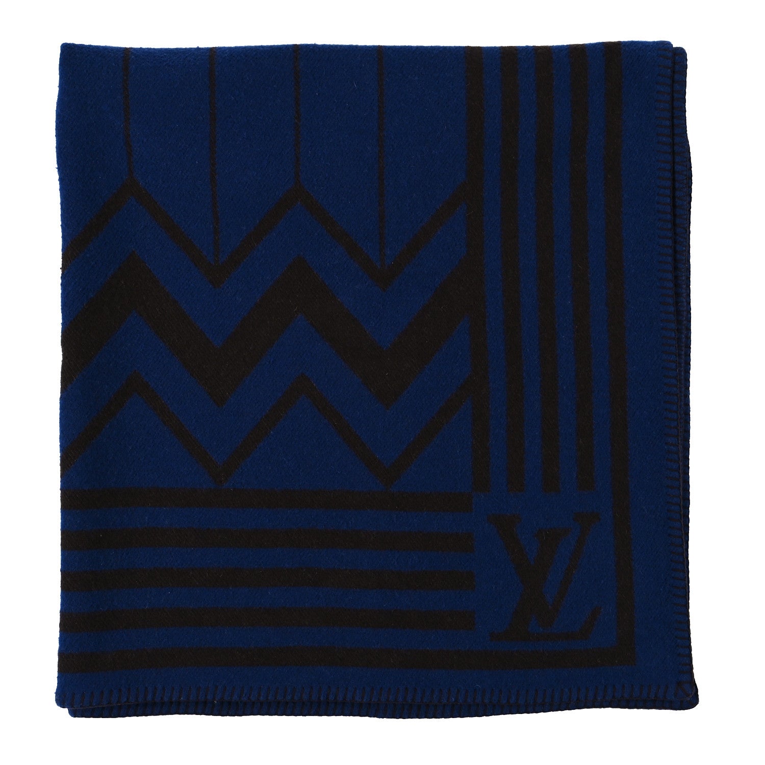 Louis Vuitton Wool Cashmere Karakoram Blanket Blue 1 of 5