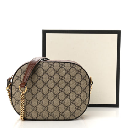 Gucci GG Supreme Monogram Cuoio Toscano Mini Chain Shoulder Bag Beige Ebony Cuir 14 of 14