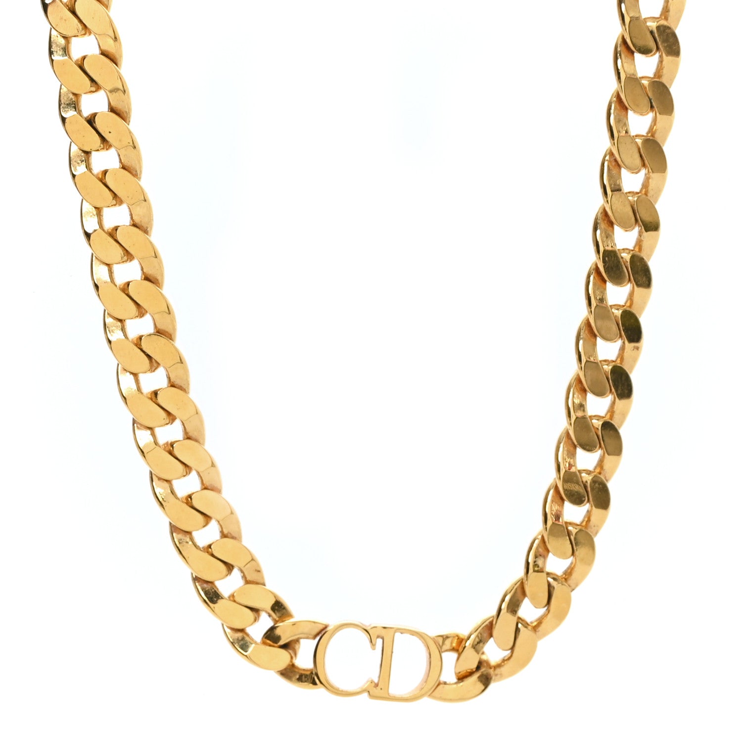 Christian Dior Metal Danseuse Etoile Chain Choker Necklace Gold 1 of 4