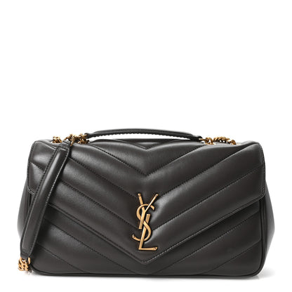 Saint Laurent Lambskin Matelasse Chevron Medium LouLou  Dark Strong Moss 1 of 11