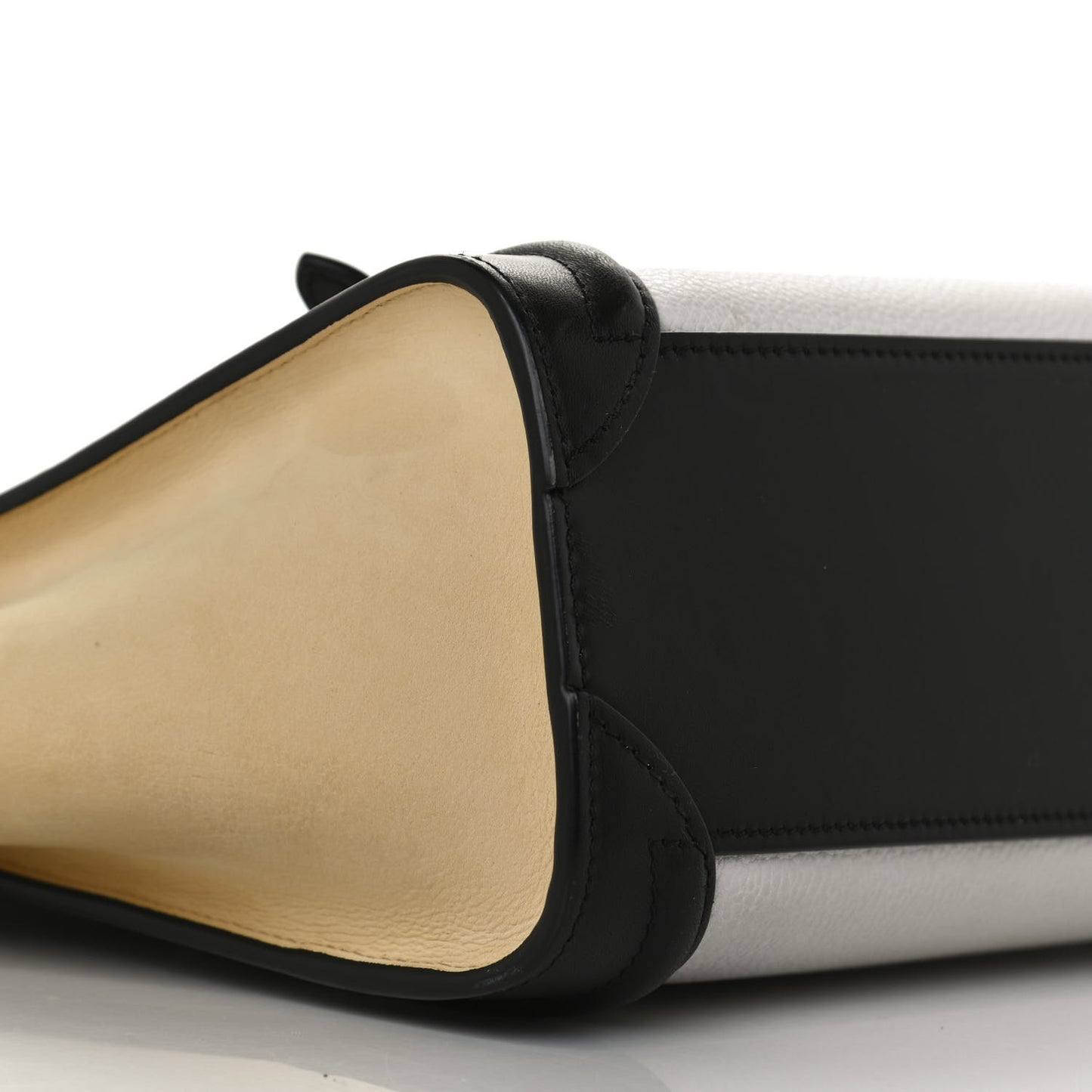 Grained Baby Calfskin Nubuck Nano Tri-Color Luggage White