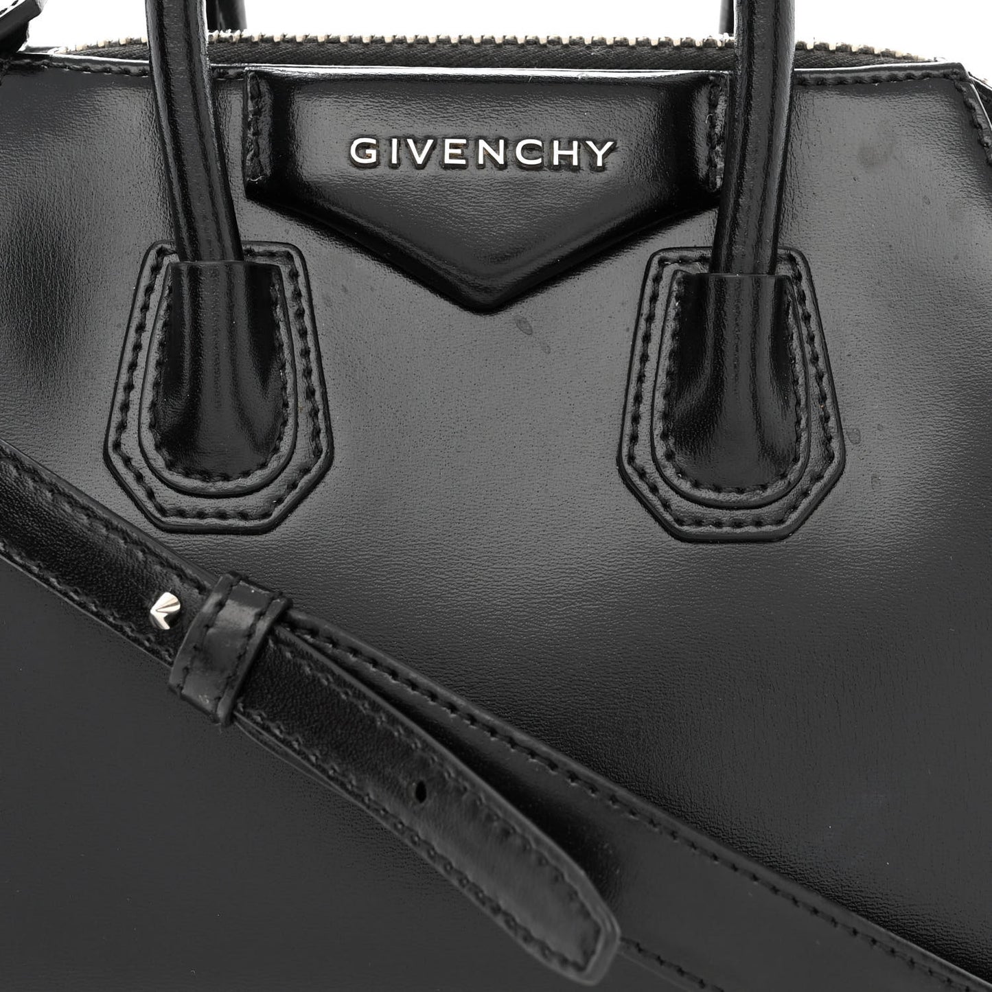 Shiny Lord Calfskin Mini Antigona Black