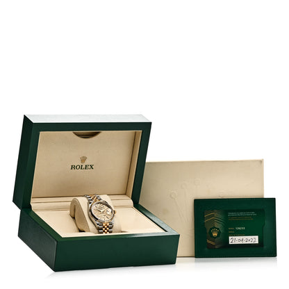 Rolex Stainless Steel 18K Yellow Gold 36mm Oyster Perpetual Datejust Watch Golden Palm 126233 5 of 5