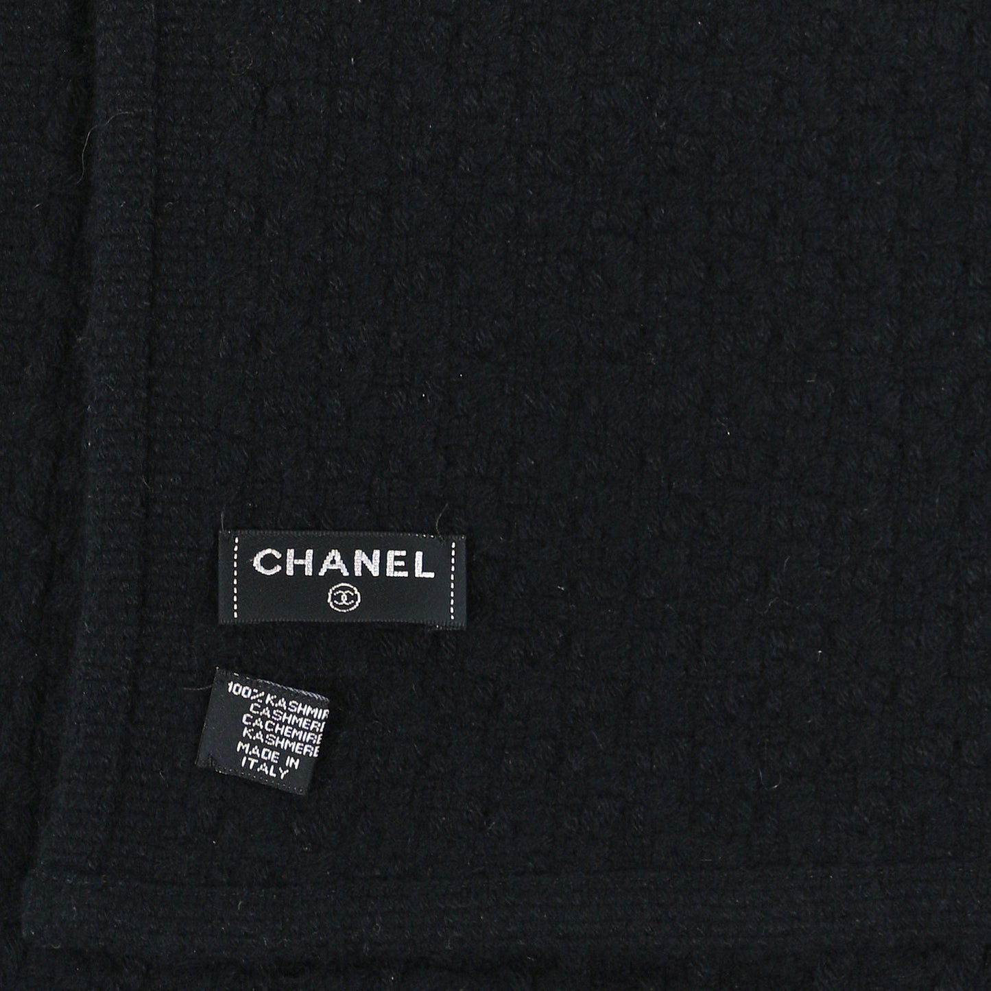 Cashmere Crystal Logo Scarf Black