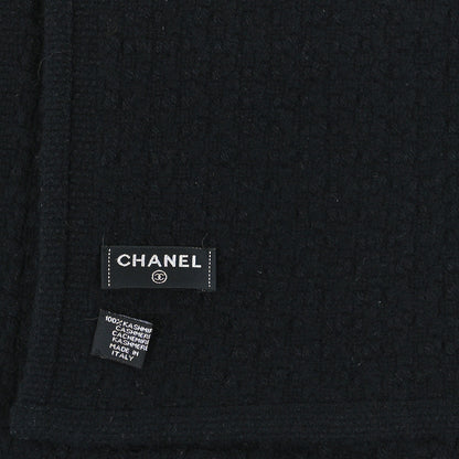 Chanel Cashmere Crystal Logo Scarf Black 3 of 3
