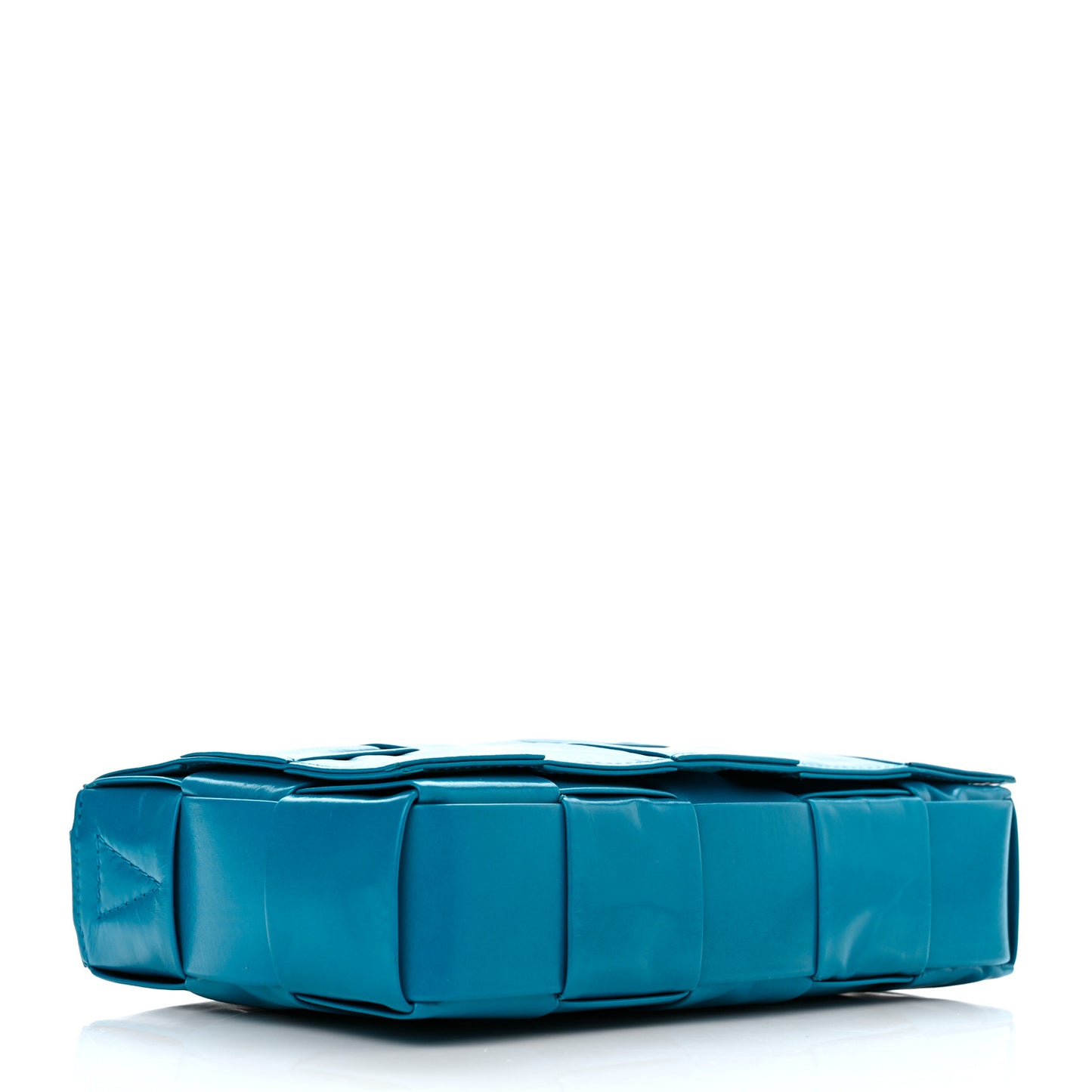 Paper Calfskin Maxi Intreccio Cassette Crossbody Bag Blue