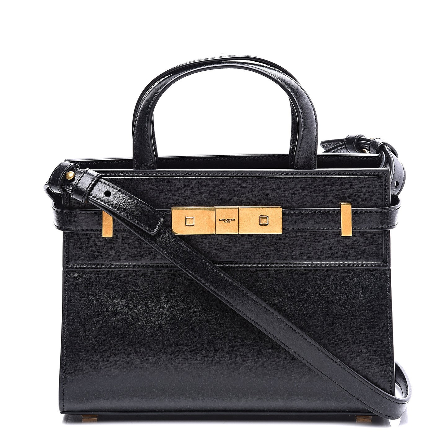 Smooth Calfskin Manhattan Nano Shopper Tote Black
