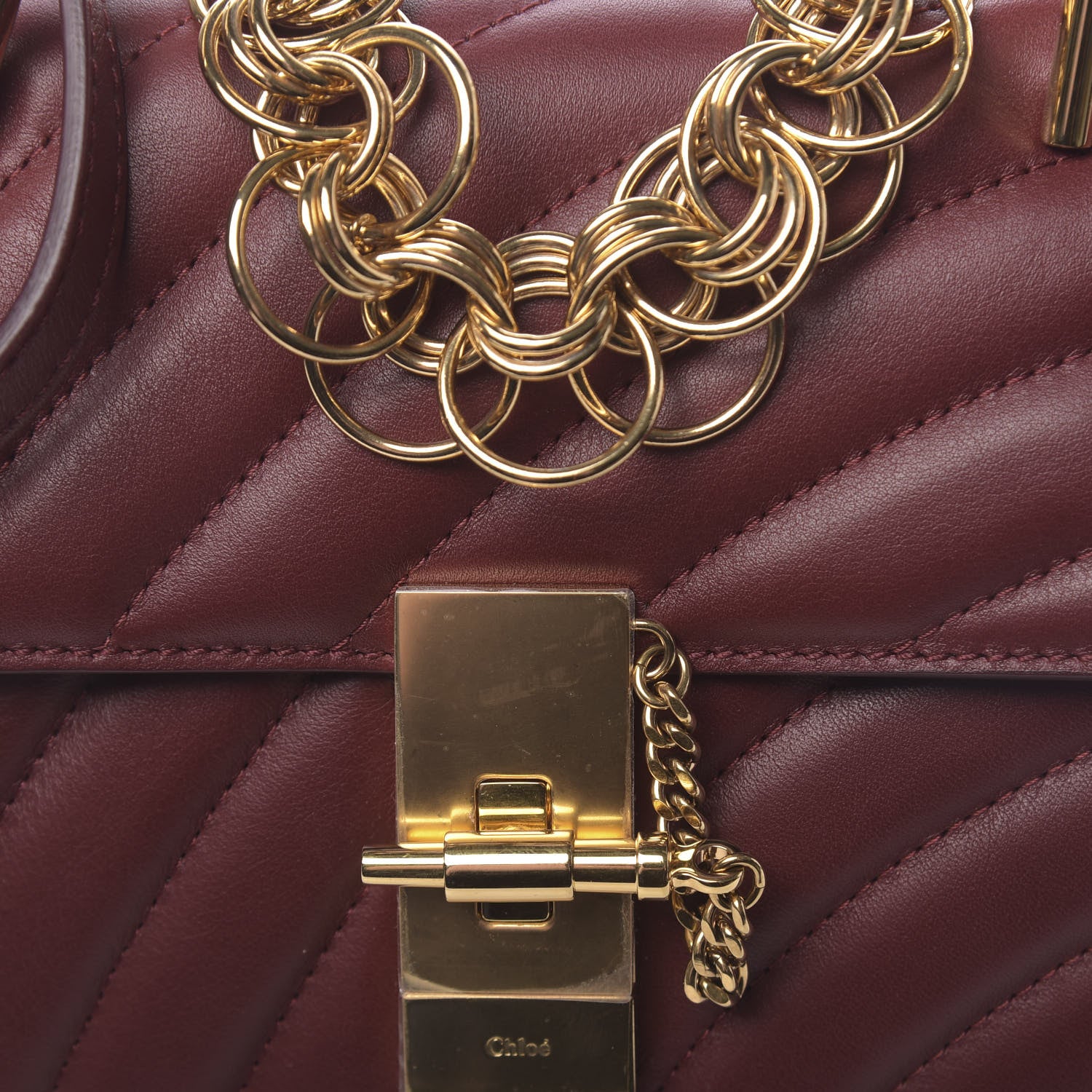 Chloe Calfskin Quilted Mini Drew Bijou Shoulder Bag Plum Purple 10 of 11