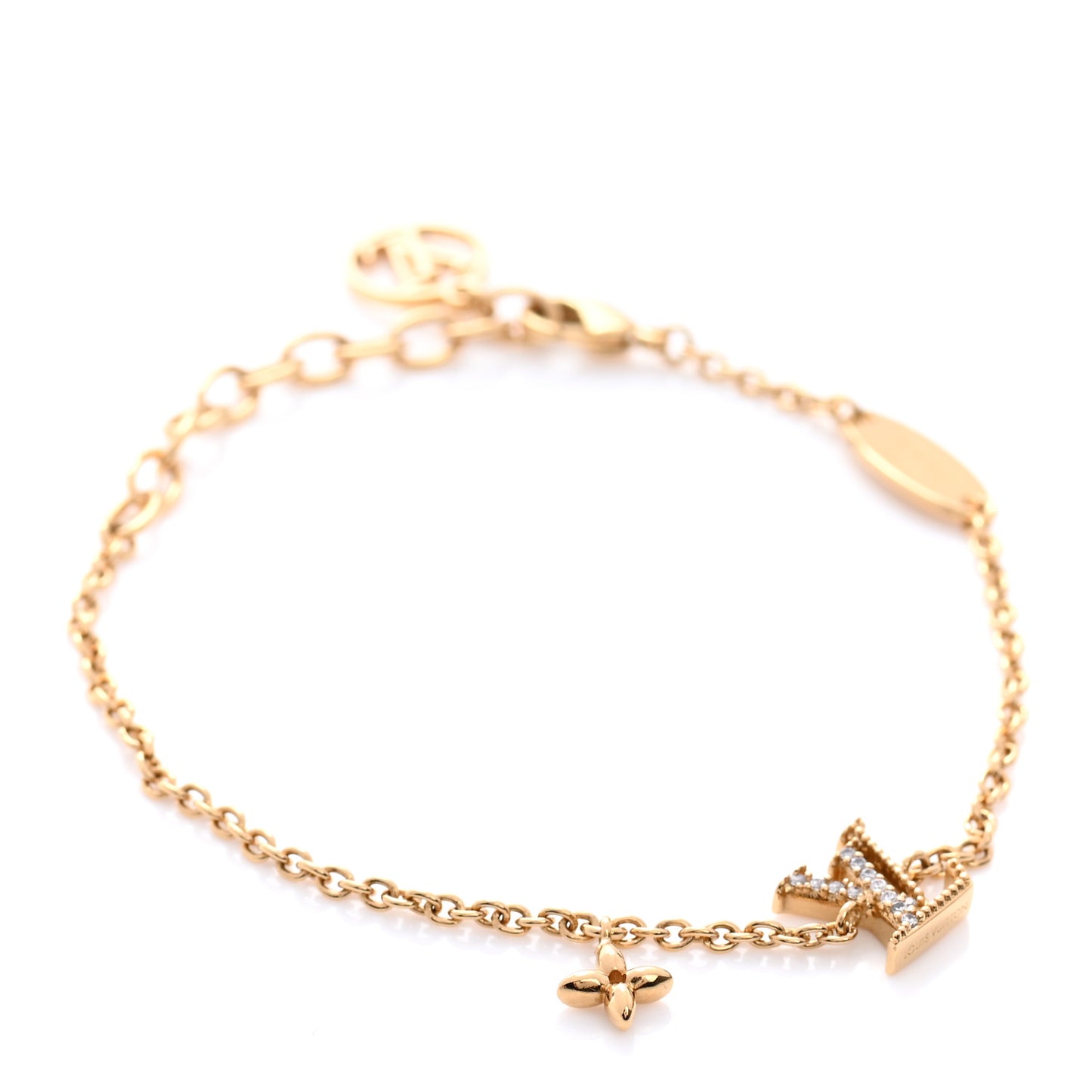 Metal Crystal LV Iconic Bracelet Gold
