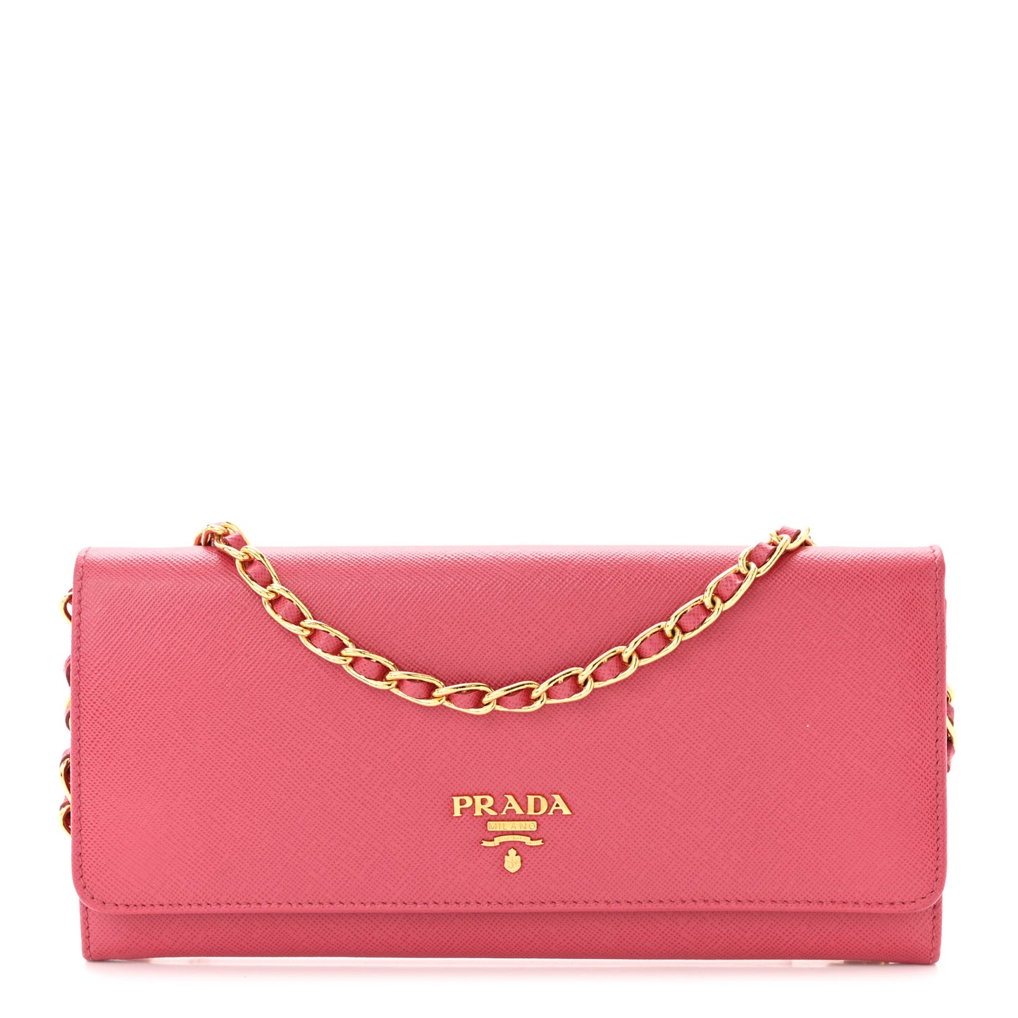 Saffiano Metal Oro Chain Wallet Peonia