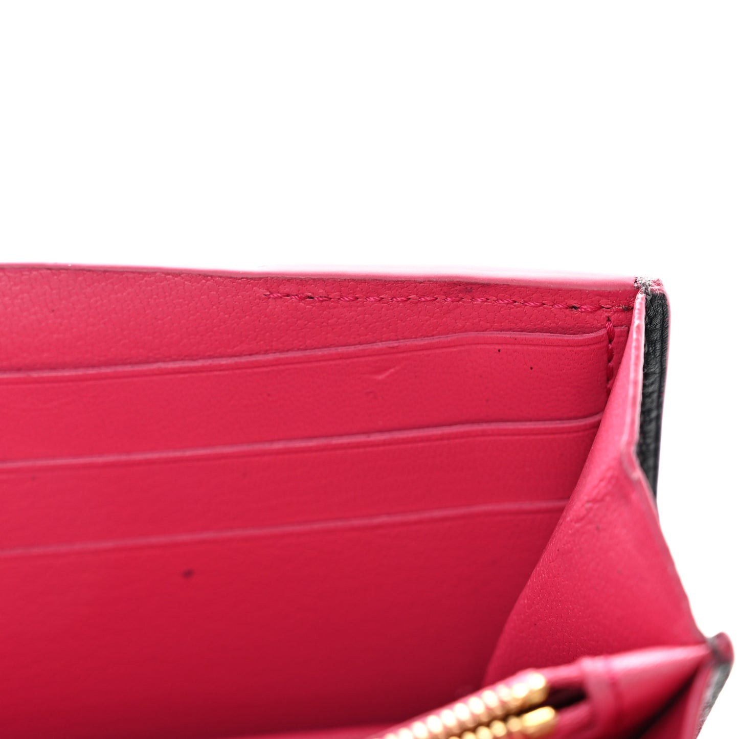 Veau Cachemire Dauphine Wallet Cobalt Fuchsia