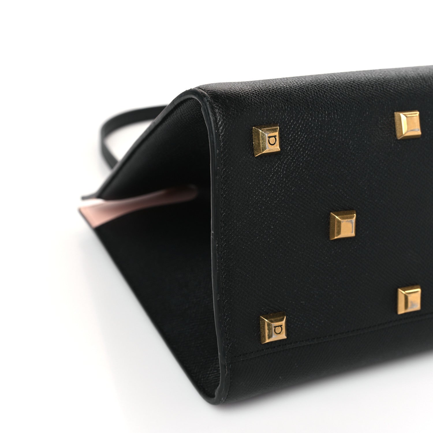 Salvatore Ferragamo Hammered Calfskin Medium The Studio Box Bag Black 8 of 9