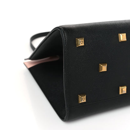 Salvatore Ferragamo Hammered Calfskin Medium The Studio Box Bag Black 8 of 9